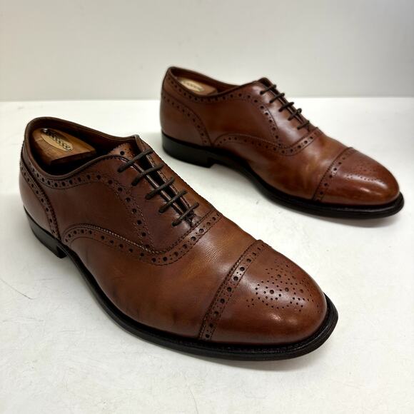 Alden 911 Medallion Perf Tip Bal Oxford (Burnished Tan Calf) 7.5 E UNWORN HEELS main image 6